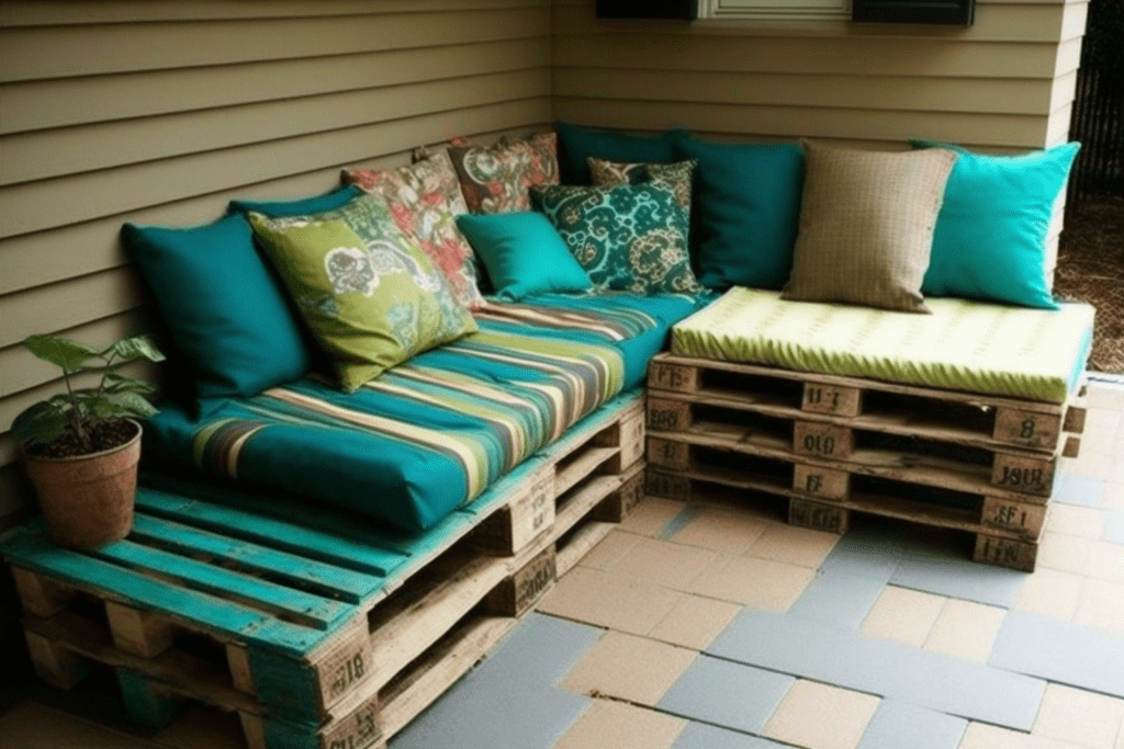 Pallet seating area outdoor